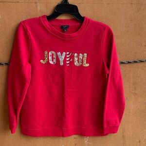 Festive Talbots Red Joyful Sweater